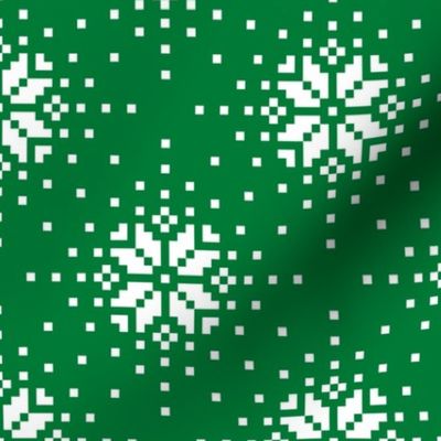 Snowy Christmas nordic star green white