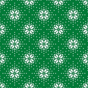 Snowy Christmas nordic star green white