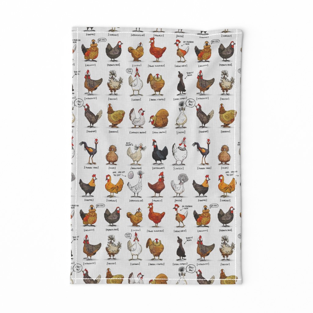 Chickens of the World - fabric, by Rebel Challenger