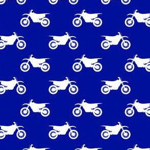 (small scale) motocross bike on royal blue C18BS