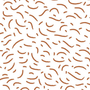 squiggles - terracotta on white