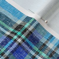 Blue + blue Stewart plaid linen-weave by Su_G_©SuSchaefer