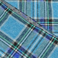 Blue + blue Stewart plaid linen-weave by Su_G_©SuSchaefer