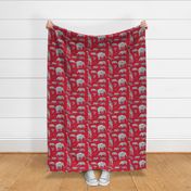 red zoo animal ikat nursery