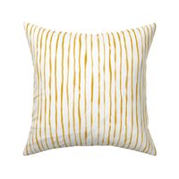 Simple Hand Painted Stripe Pattern in Mustard Yellow and White - vertical