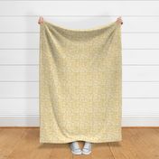 Loose Weave Hand Painted Check Pattern in Mustard Yellow and White