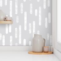 White on Pale Gray | Large Scale Inky Rounded Lines Pattern