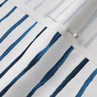 Simple Hand Painted Stripe Pattern in Indigo, Navy Blue and White - horizontal