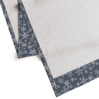 Lino Print Snowflakes | White Snowflakes on Dark Blue-Gray