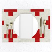 plus_one_linen_red_and_white