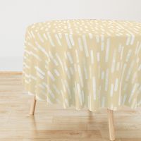 White on Pale Yellow | Large Scale Inky Rounded Lines Pattern