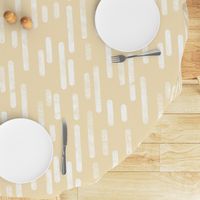 White on Pale Yellow | Large Scale Inky Rounded Lines Pattern