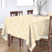 White on Pale Yellow | Large Scale Inky Rounded Lines Pattern