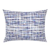 Hand Painted Rustic Plaid Check in Purple, Grey & White