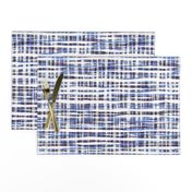 Hand Painted Rustic Plaid Check in Purple, Grey & White