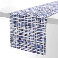 Hand Painted Rustic Plaid Check in Purple, Grey & White