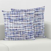 Hand Painted Rustic Plaid Check in Purple, Grey & White