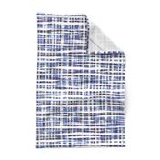 Hand Painted Rustic Plaid Check in Purple, Grey & White