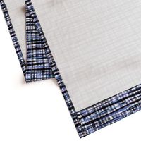 Hand Painted Rustic Plaid Check in Purple, Black & White