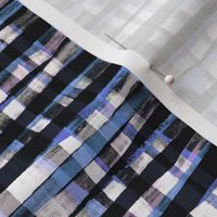 Hand Painted Rustic Plaid Check in Purple, Black & White