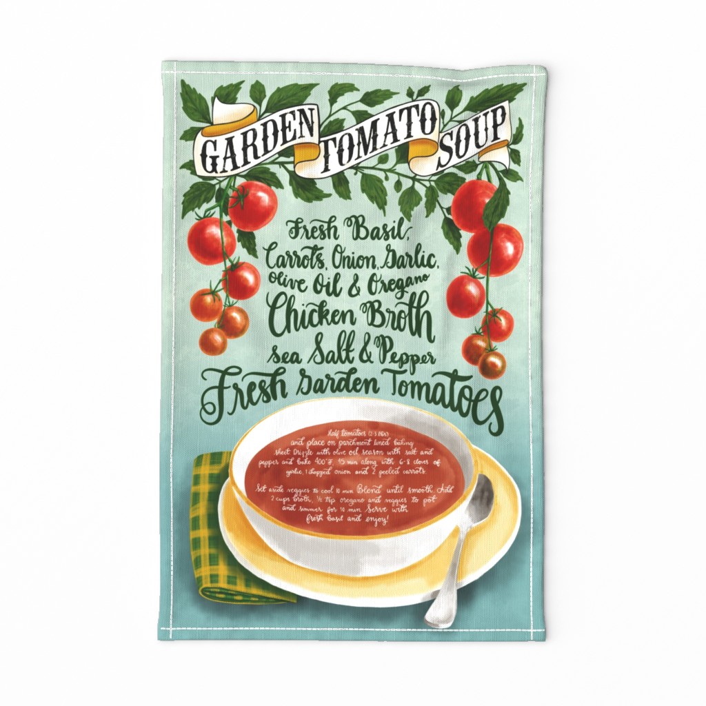 Garden Tomato Soup - Recipe Tea Towel