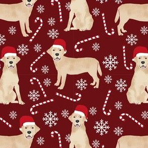 yellow lab fabric, yellow labrador fabric - yellow lab quilt fabric, yellow lab dog fabric, christmas fabric, christmas fabric by the yard, dog christmas -burgundy