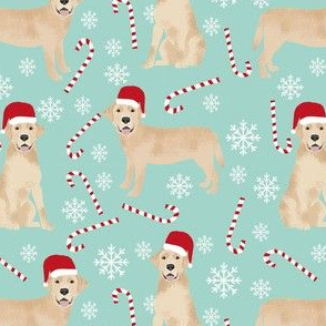 yellow lab fabric, yellow labrador fabric - yellow lab quilt fabric, yellow lab dog fabric, christmas fabric, christmas fabric by the yard, dog christmas - blue