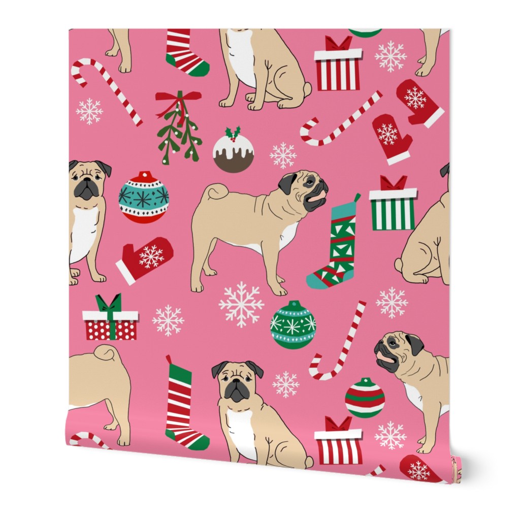 pug fabric, pug dog fabric, pug c