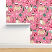 pug fabric, pug dog fabric, pug c