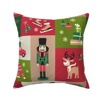 Retro Christmas icons large patchwork