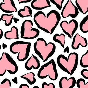 leopard spots heart shaped blush pink
