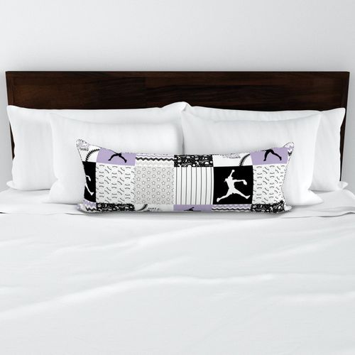 Softball//Dirt&Bling//Lavender - Wholecloth Cheater Quilt