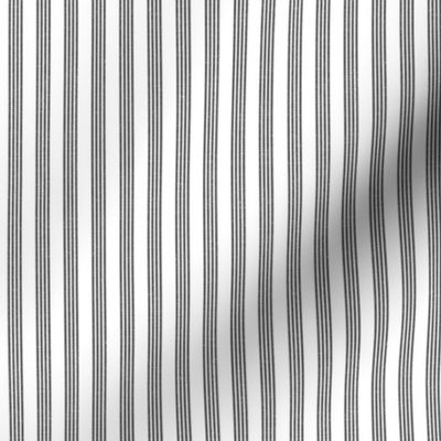 Quad Stripes - Charcoal Linen
