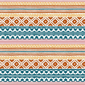 Ethnic woodblock stripe-9in.