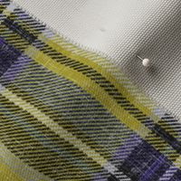 Mustard + purple Stewart plaid linen-weave by Su_G_©SuSchaefer