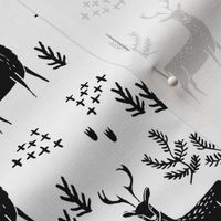 deer fabric by the yard - nursery fabric by the  yard, nursery fabric, cute woodland deer design by andrea lauren - bw