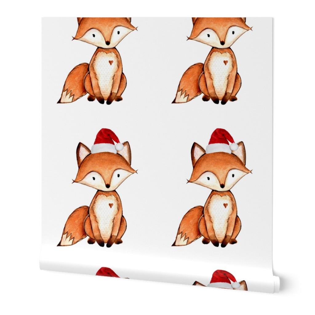 fox - santa hat