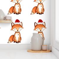 fox - santa hat