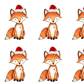 fox - santa hat