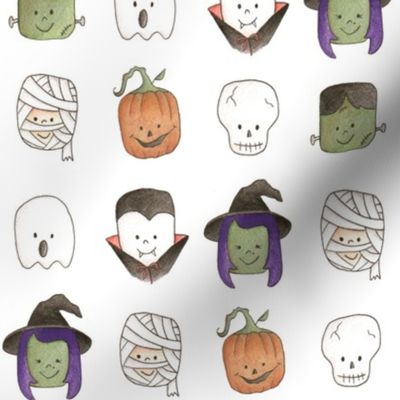 Halloween Friends on White