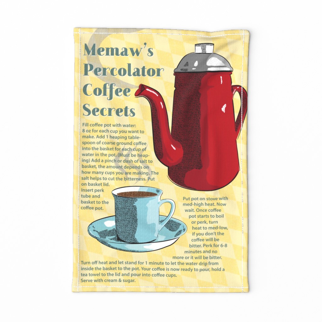 Memaw's Percolator Coffee Secrets Tea Towel