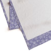 Lino Print Snowflakes | White Snowflakes on Periwinkle