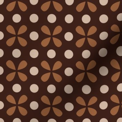 Small dots retro motif earthy brown