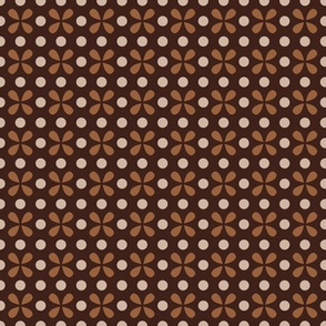 Small dots retro motif earthy brown