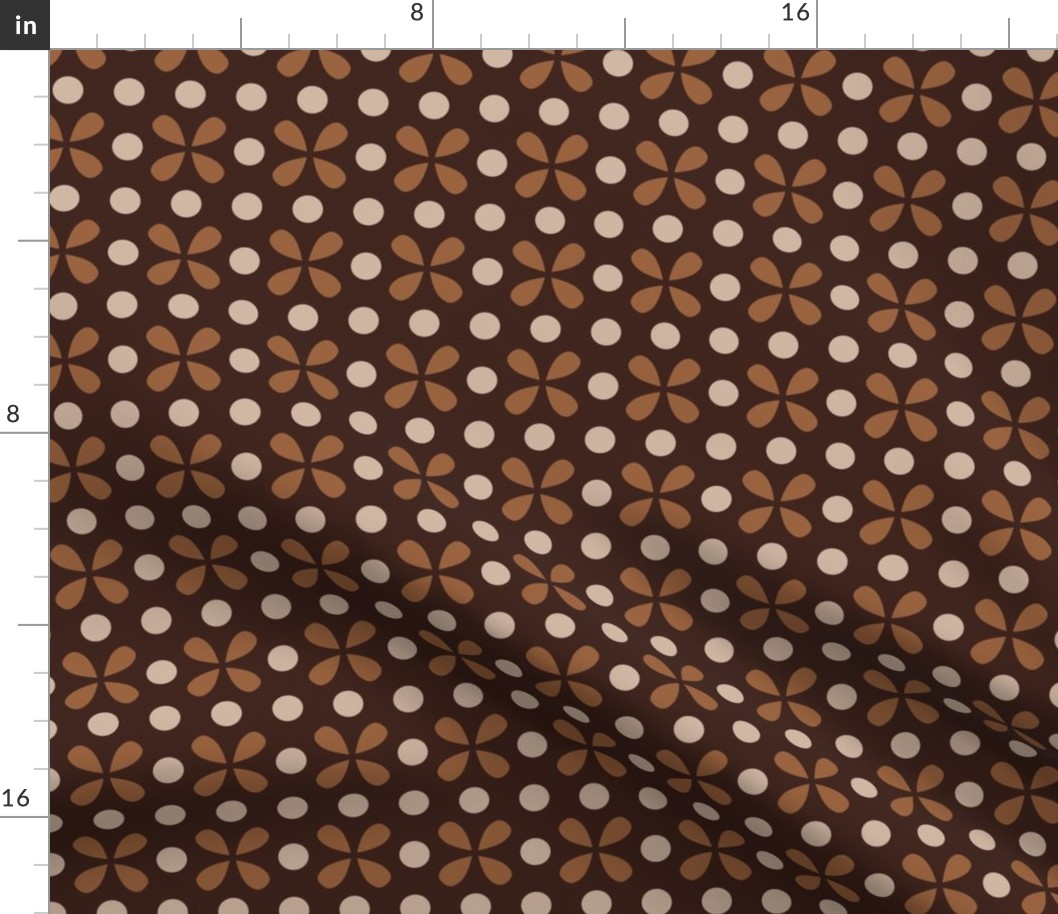 Small dots retro motif earthy brown