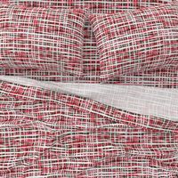 Hand Painted Rustic Plaid Check in Red, Black and White