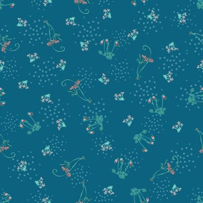 Ditsy Flowers Teal