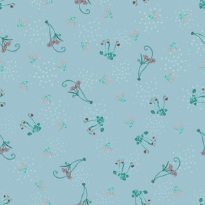 Ditsy Flowers light blue