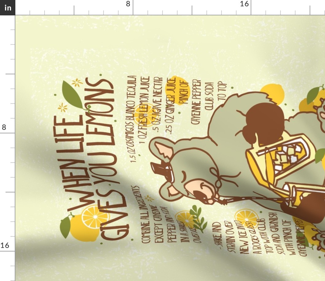 Fighter cocktail recipe tea towel