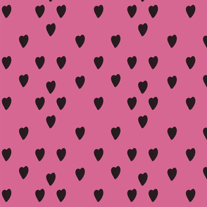 Black Heart on Fuchsia Background